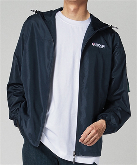 OUTDOOR メンズ 裏メッシュフルジップ パーカー はっ水機能付きアウトドアプロダクツ S/M/L/LL ニッセン nissen｜nissenzai｜05