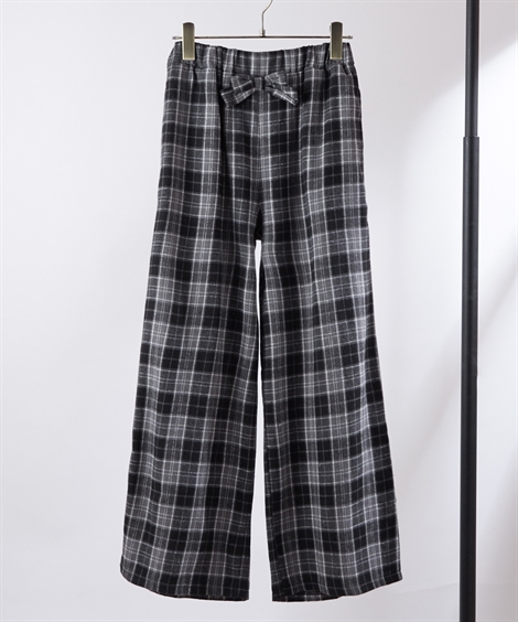 【特別送料無料！】 ニッセン パンツ キッズ チェック柄ワイド 女の子 子供服 パンツ