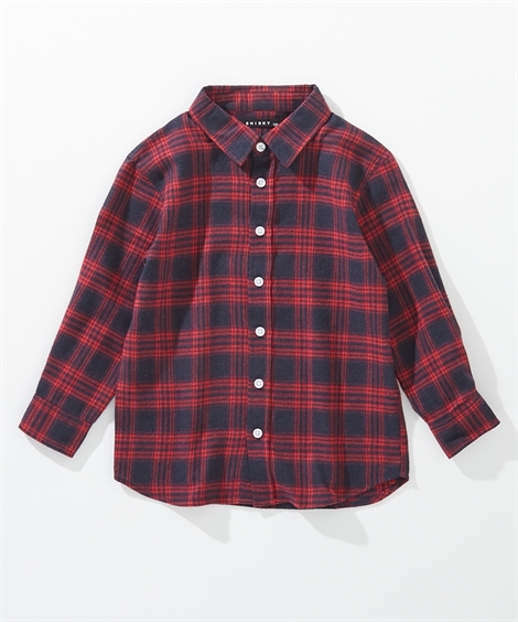ニッセン キッズ ビッグシルエットフランネル シャツ 子供服