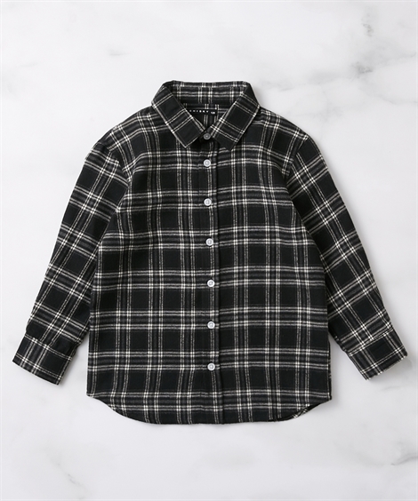 ニッセン キッズ ビッグシルエットフランネル シャツ 子供服