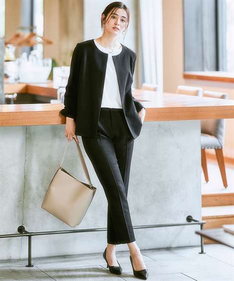 ニッセン（nissen） スーツ パンツ レディース ノーカラー ジャケット