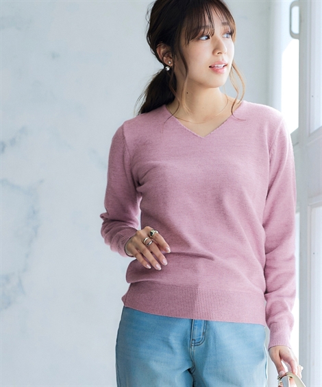 ニッセン（nissen） トップス ニット セーター レディース 洗える V