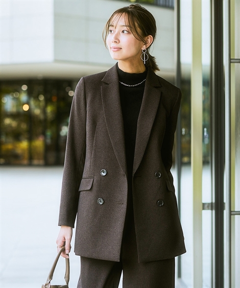 ニッセン（nissen） ジャケット レディース 洗えるウール調 ストレッチ