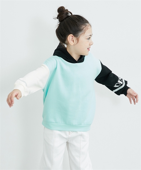 ニッセン（nissen） トレーナー キッズ あったか裏起毛 配色切替