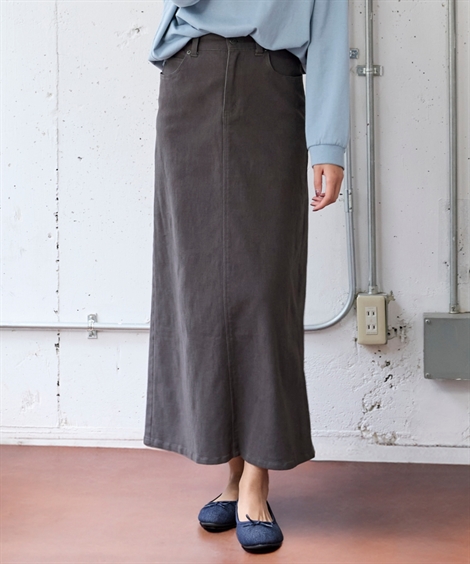 DIANTE ロングスカート bottoms-02245 サテン ロングスカート グレー ブラウン ブラック | L a