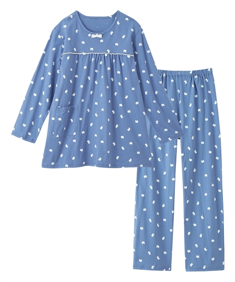 パジャマ 大きいサイズ レディース 夏の 綿100％ 薄手がうれしい 長袖 セットアップ 女性 4L...