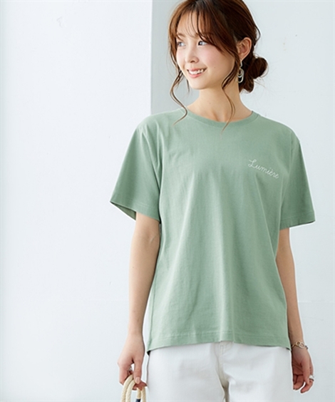 Tシャツ カットソー レディース 接触冷感 UVカット 綿100％ ワンポイントTシャツ 夏 S/M...