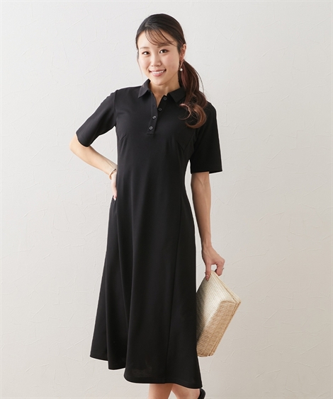 【良品】DIANEvonFURSTENBERG 膝丈ワンピース ブラック 0 S ニッセン（nissen） ワンピース ひざ丈 レディース 大きい胸専用 吸汗