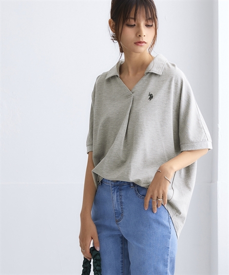 ニッセン ポロシャツ レディース U.S. POLO ASSN. スキッパー ニッセン ポロシャツ レディース U.S. POLO ASSN. スキッパー
