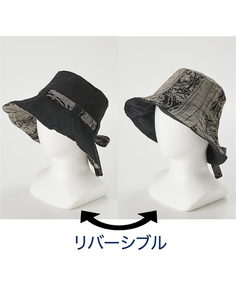 シニア ファッション 和柄リバーシブルコットン 帽子 フリーサイズ ニッセン nissen｜nissenzai｜02