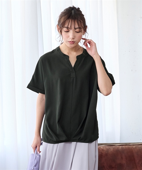 シャツ ブラウス 大きいサイズ レディース スキッパー裾タック 6L/8L/10L ニッセン nissen｜nissenzai｜02
