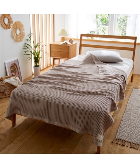 ニッセン（nissen） レーヨン綿素材のワッフル タオル ケット Coco