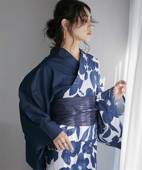 浴衣 レディース アシメ デザイン ゆかたセット ゆかた＋へこ帯 〔Neina〕 ゆかた 大人 花火大会 和装 ニッセン nissen_2