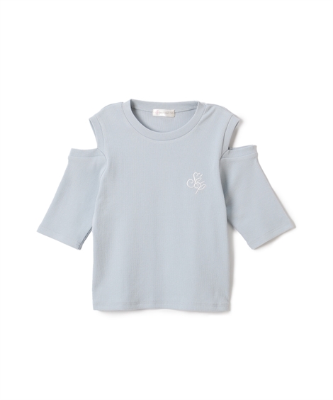 Tシャツ 子供服 キッズ クロップド丈肩開きTシャツ  トップス カットソー 140/150/160...