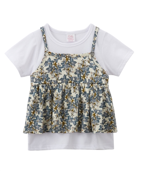 Tシャツ 子供服 キッズ キャミ重ね着風Tシャツ  トップス カットソー 100/110/120/130 ニッセン nissen｜nissenzai｜02