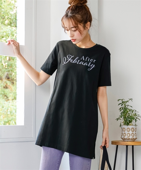 Tシャツ カットソー 大きいサイズ レディース モニターさんと作った 綿100％ Aライン プリント チュニック L/LL/3L/4L/5L ニッセン nissen｜nissenzai｜07