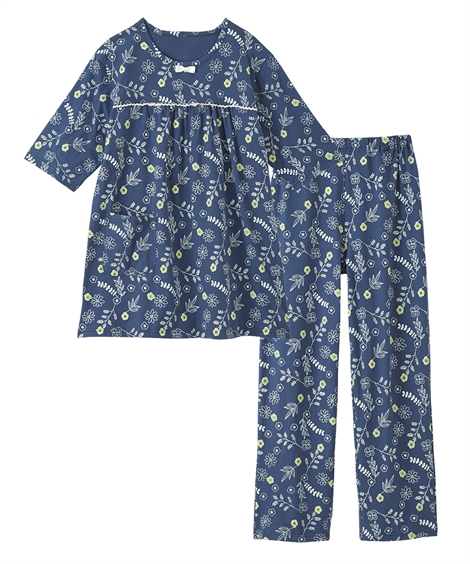 パジャマ 上下セット レディース 夏の 綿100％ 薄手がうれしい5分袖  セットアップ ルームウェ...