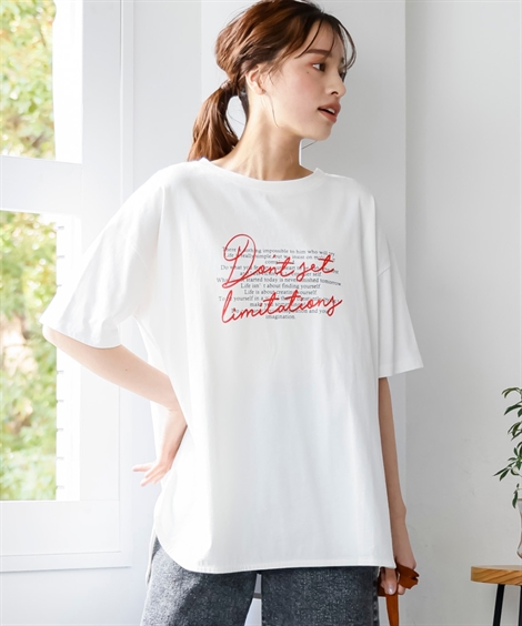 ニッセン Tシャツ カットソー 大きいサイズ レディース 5分袖