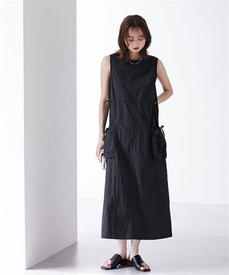 ニッセン ジャンパースカート レディース ウエスト ドロスト デザイン