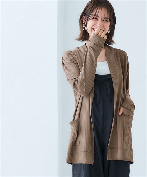 ニッセン カーディガン レディース 持続冷感 UVカット 指穴付