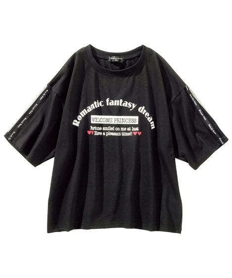 Tシャツ 子供服 キッズ チュール使い プリント  トップス カットソー 身長140/150/160...