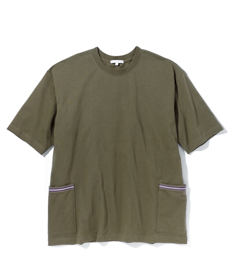 Tシャツ カットソー メンズ 綿100％ オーバーサイズ脇ポケット付Tシャツ  トップス M/L/LL ニッセン nissen｜nissenzai｜02