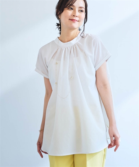 レディース 前後2WAYリボン ブラウス Hana服 夏 | M/L | ニッセン nissen ニッセン レディース 前後2WAYリボン ブラウス Hana服 夏 | M/L