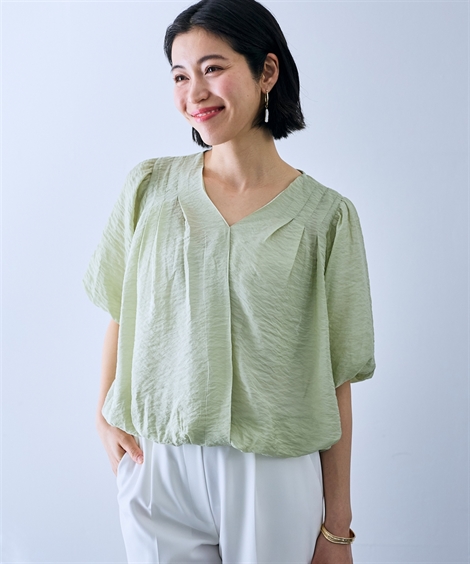 レディース カシュクールバルーン ブラウス 有 OtonaSMILE 夏 | LL/3L/4L | ニッセン nissen ニッセン レディース カシュクールバルーン ブラウス 有
