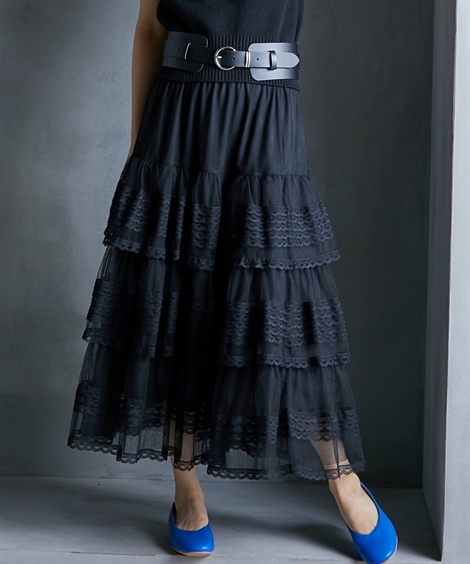 ニッセン（nissen） ロングスカート レディース チュールティアード