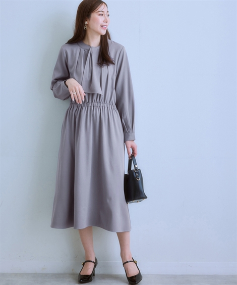 ニッセン（nissen） ワンピース ロング マキシ レディース ボウタイが