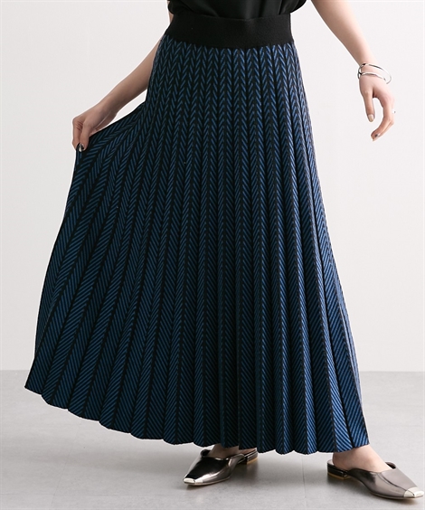 ニッセン（nissen） スカート ロング レディース ヘリンボーン柄