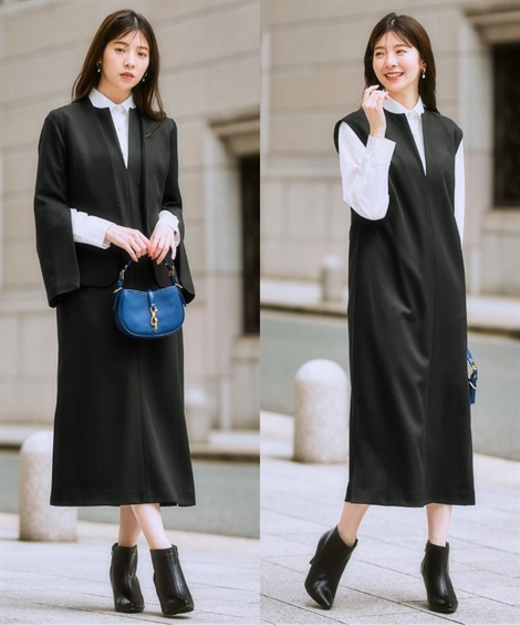 ニッセン（nissen） スーツ スカート 大きいサイズ レディース ドビー