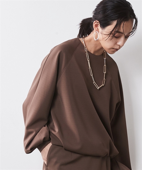 Tシャツ カットソー 大きいサイズ レディース ダブル ジャージ パフスリーブ シックス タイル 対応 6L/8L/10L ニッセン nissen ニッセン Tシャツ カットソー 大きいサイズ レディース ダブル