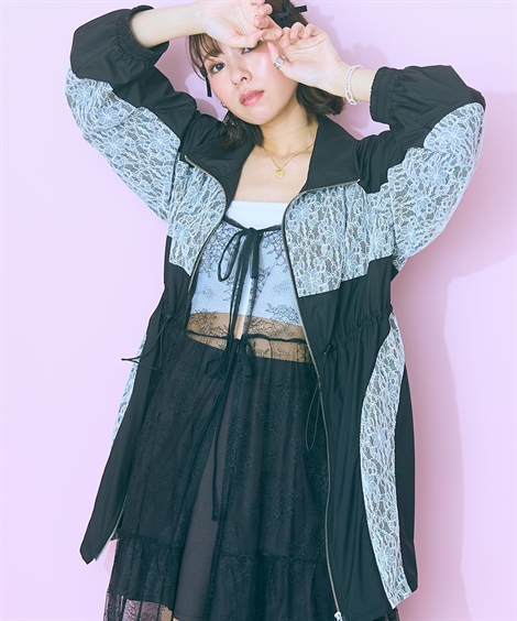 ジャケット アウター 大きいサイズ レディース レース ドッキングナイロン marun 6L/8L/10L ニッセン nissen ニッセン（nissen） ジャケット アウター 大きいサイズ レディース