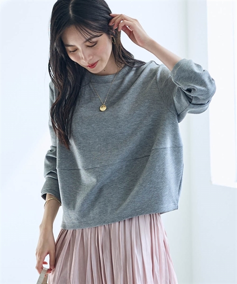Tシャツ カットソー レディース ダンボール ニット プルオーバー OtonaSMILE 冬 M/L ニッセン nissen ニッセン Tシャツ カットソー レディース ダンボール ニット