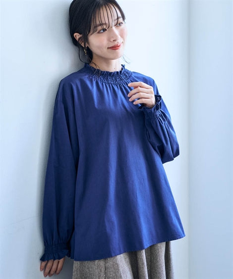 シャツ ブラウス レディース 綿混フリル Otona Purete LL/3L/4L ニッセン nissen ニッセン シャツ ブラウス レディース 綿混フリル Otona Purete