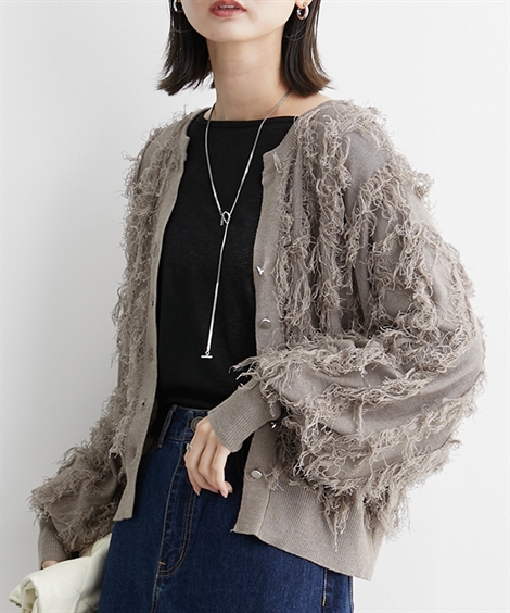 ニッセン（nissen） カーディガン レディース フリンジ ニット 羽織り