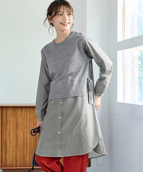 ニッセン（nissen） ワンピース ひざ丈 大きいサイズ レディース