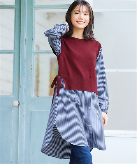 ニッセン（nissen） ワンピース ひざ丈 大きいサイズ レディース