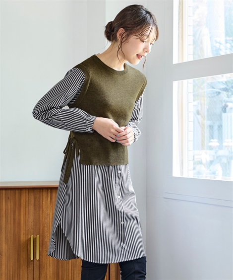 ニッセン（nissen） ワンピース ひざ丈 大きいサイズ レディース