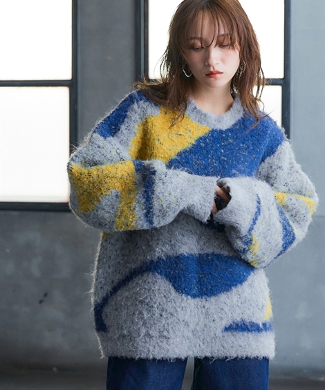 ニッセン（nissen） ニット セーター レディース 3色使いブークレ