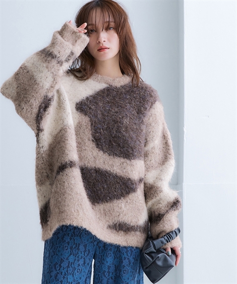 ニッセン（nissen） ニット セーター レディース 3色使いブークレ