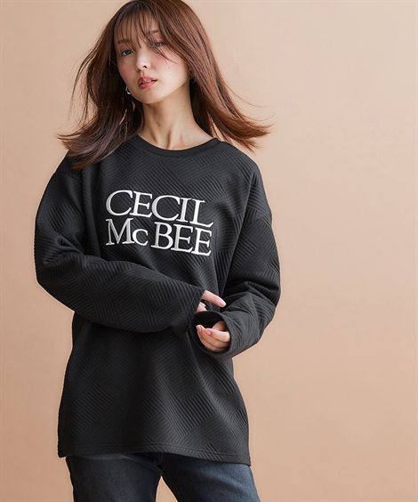 ニッセン レディース CECIL McBEE 変形キルト 長袖 プルオーバー