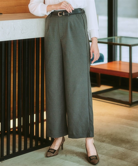 新品未使用　ムータ　パンツ　サイズ7 高身長 接触冷感ストレッチきれいめワイドパンツ（薄手素材）丈