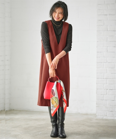 ニッセン（nissen） ジャンパースカート レディース 深V Iライン