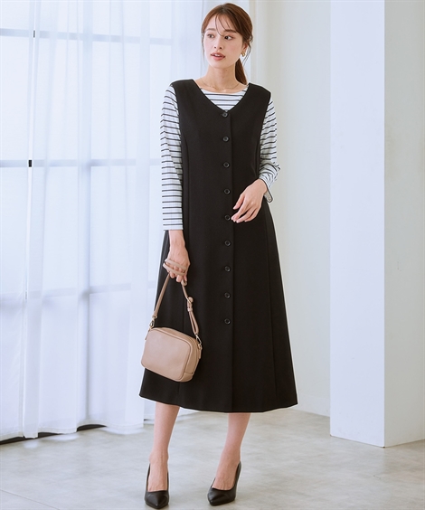 ニッセン（nissen） ジレワンピース レディース 洗える 体型カバー