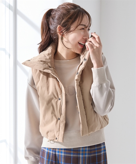 ニッセン（nissen） ベスト 大きいサイズ レディース 中綿 ショート