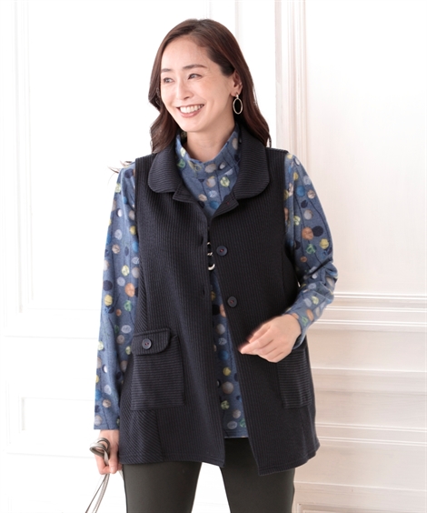 ベスト シニア ファッション ロング アンサンブル  重ね着 レイヤード M〜L/LL ニッセン nissen ニッセン ベスト シニア ファッション ロング アンサンブル 重ね