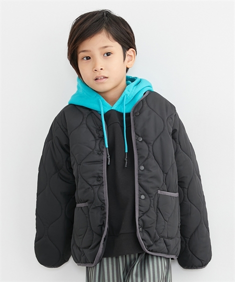ニッセン（nissen） アウター 子供服 キッズ ノーカラー キルティング 