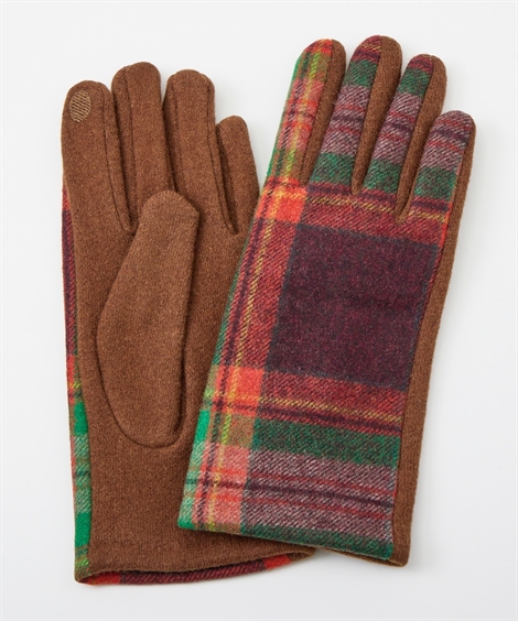 ニッセン（nissen） レディース チェック柄スマホ対応 手袋 : ニッセン